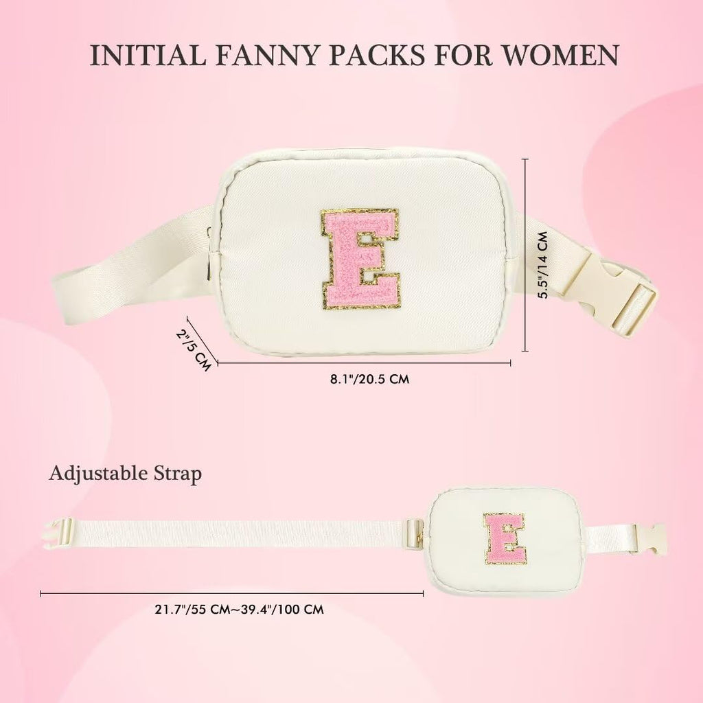 YOOLIFE Birthday Gifts for 3 4 5 6 7 8 9 10 Year Old Girl Kids - Initial Fanny Pack Girls Purse Belt Bag Crossbody Bag, Gifts for Girls Kids Daughter, Beige A