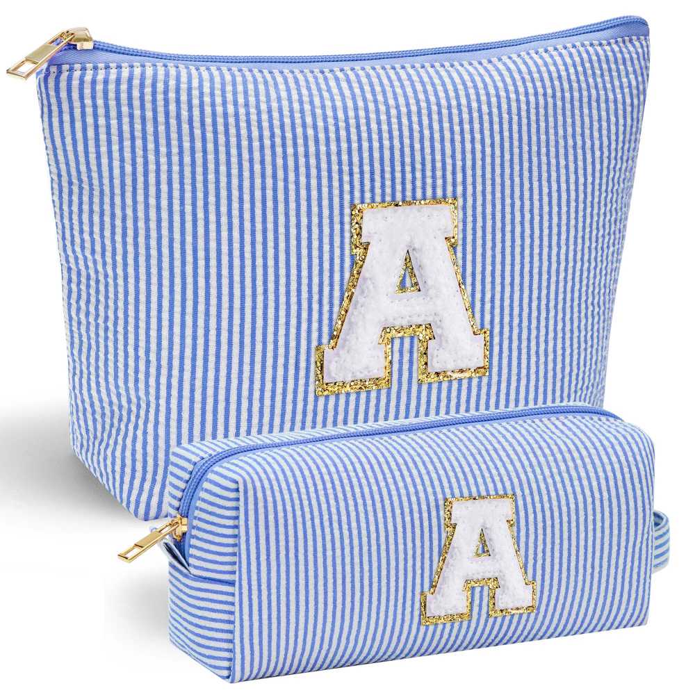 YOOLIFE Easter Basket Stuffers for Kids Teen Girls Women | Initial Makeup Bag | Pink Cosmetic Bag Travel Bags | 11 12 13 14 15 16 Years Old Girl Gift Teacher Gift Teen Girl Gifts Trendy Stuff A