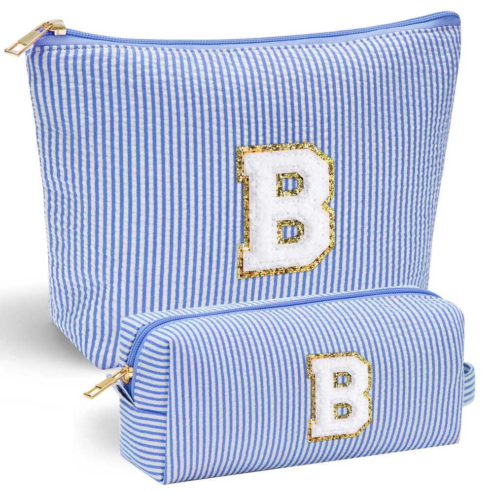 YOOLIFE Easter Basket Stuffers for Kids Teen Girls Women | Initial Makeup Bag | Pink Cosmetic Bag Travel Bags | 11 12 13 14 15 16 Years Old Girl Gift Teacher Gift Teen Girl Gifts Trendy Stuff A