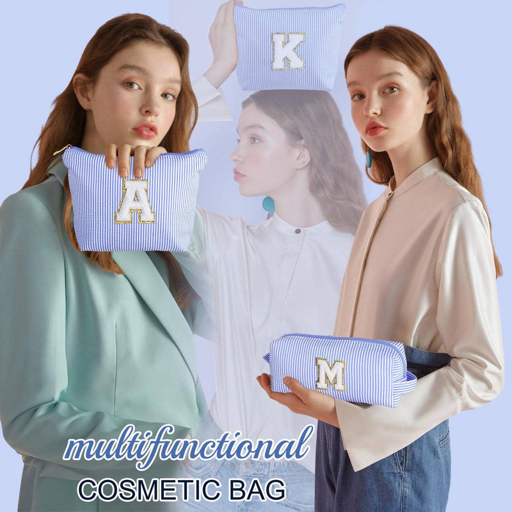 YOOLIFE Easter Basket Stuffers for Kids Teen Girls Women | Initial Makeup Bag | Pink Cosmetic Bag Travel Bags | 11 12 13 14 15 16 Years Old Girl Gift Teacher Gift Teen Girl Gifts Trendy Stuff A