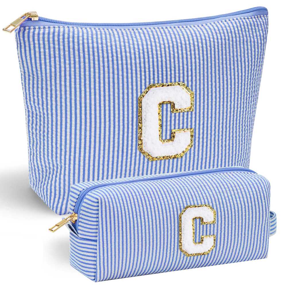 YOOLIFE Easter Basket Stuffers for Kids Teen Girls Women | Initial Makeup Bag | Pink Cosmetic Bag Travel Bags | 11 12 13 14 15 16 Years Old Girl Gift Teacher Gift Teen Girl Gifts Trendy Stuff A