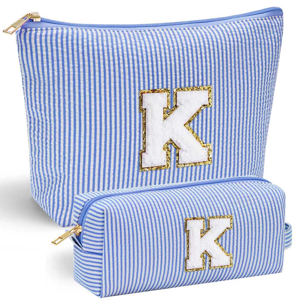 YOOLIFE Easter Basket Stuffers for Kids Teen Girls Women | Initial Makeup Bag | Pink Cosmetic Bag Travel Bags | 11 12 13 14 15 16 Years Old Girl Gift Teacher Gift Teen Girl Gifts Trendy Stuff A