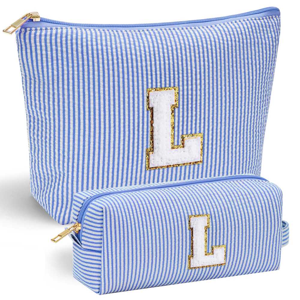 YOOLIFE Easter Basket Stuffers for Kids Teen Girls Women | Initial Makeup Bag | Pink Cosmetic Bag Travel Bags | 11 12 13 14 15 16 Years Old Girl Gift Teacher Gift Teen Girl Gifts Trendy Stuff A