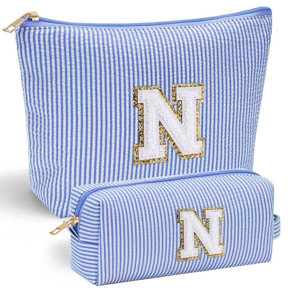 YOOLIFE Easter Basket Stuffers for Kids Teen Girls Women | Initial Makeup Bag | Pink Cosmetic Bag Travel Bags | 11 12 13 14 15 16 Years Old Girl Gift Teacher Gift Teen Girl Gifts Trendy Stuff A