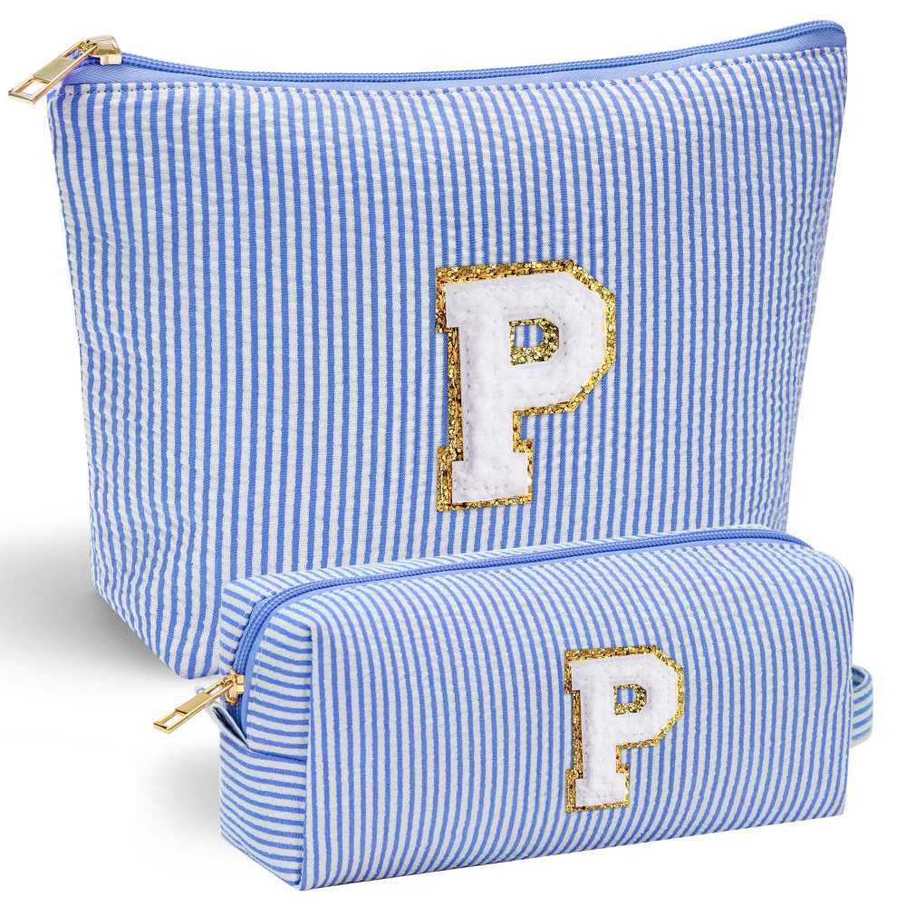 YOOLIFE Easter Basket Stuffers for Kids Teen Girls Women | Initial Makeup Bag | Pink Cosmetic Bag Travel Bags | 11 12 13 14 15 16 Years Old Girl Gift Teacher Gift Teen Girl Gifts Trendy Stuff A