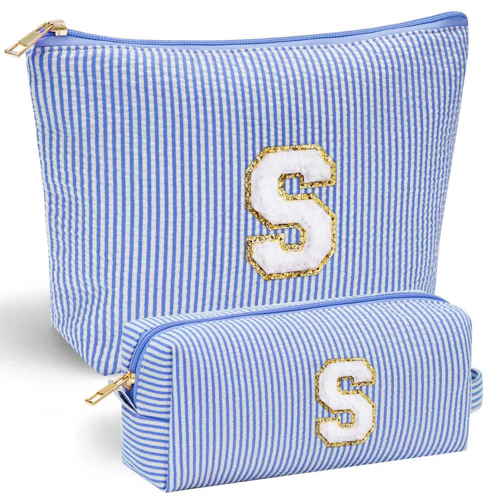 YOOLIFE Easter Basket Stuffers for Kids Teen Girls Women | Initial Makeup Bag | Pink Cosmetic Bag Travel Bags | 11 12 13 14 15 16 Years Old Girl Gift Teacher Gift Teen Girl Gifts Trendy Stuff A