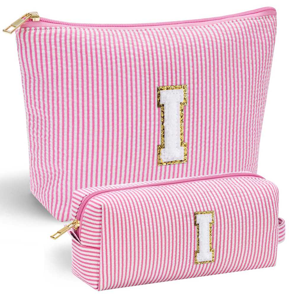 YOOLIFE Easter Basket Stuffers for Kids Teen Girls Women | Initial Makeup Bag | Pink Cosmetic Bag Travel Bags | 11 12 13 14 15 16 Years Old Girl Gift Teacher Gift Teen Girl Gifts Trendy Stuff A