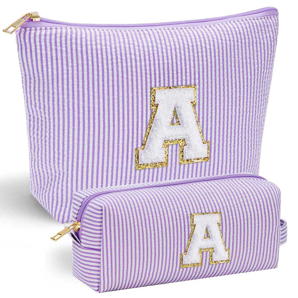 YOOLIFE Easter Basket Stuffers for Kids Teen Girls Women | Initial Makeup Bag | Pink Cosmetic Bag Travel Bags | 11 12 13 14 15 16 Years Old Girl Gift Teacher Gift Teen Girl Gifts Trendy Stuff A