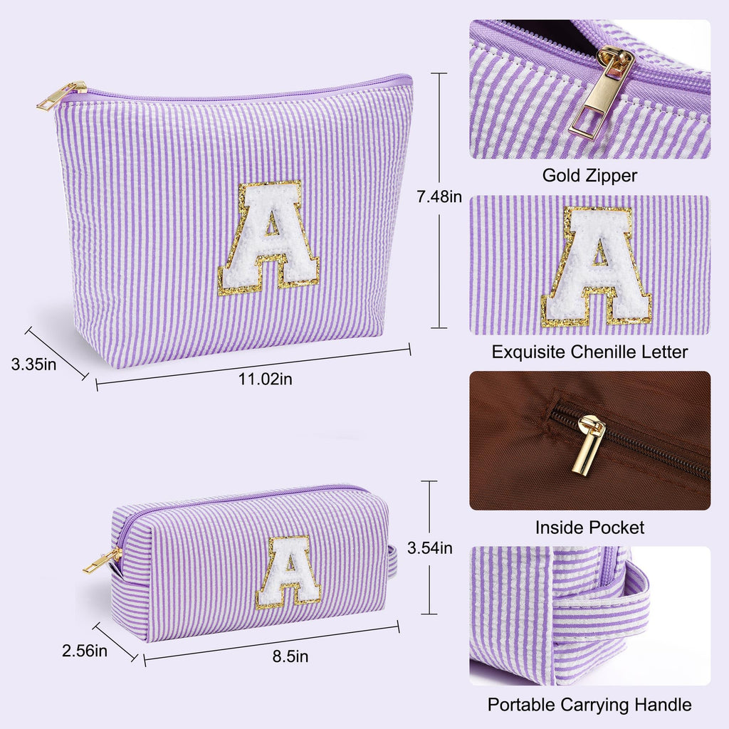 YOOLIFE Easter Basket Stuffers for Kids Teen Girls Women | Initial Makeup Bag | Pink Cosmetic Bag Travel Bags | 11 12 13 14 15 16 Years Old Girl Gift Teacher Gift Teen Girl Gifts Trendy Stuff A