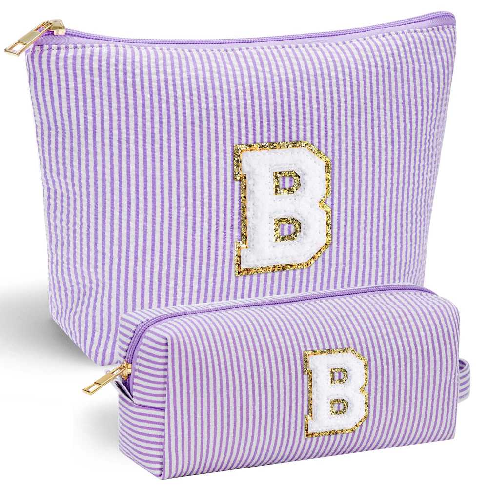 YOOLIFE Easter Basket Stuffers for Kids Teen Girls Women | Initial Makeup Bag | Pink Cosmetic Bag Travel Bags | 11 12 13 14 15 16 Years Old Girl Gift Teacher Gift Teen Girl Gifts Trendy Stuff A