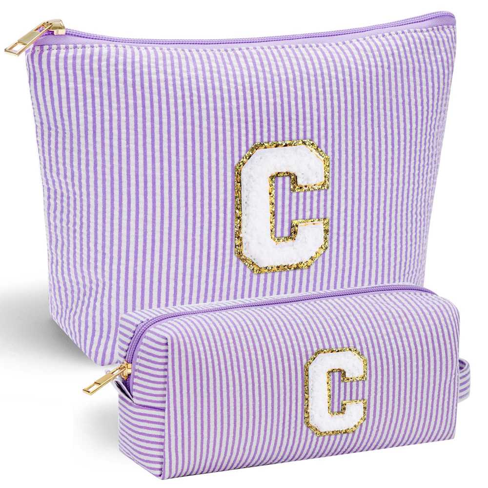 YOOLIFE Easter Basket Stuffers for Kids Teen Girls Women | Initial Makeup Bag | Pink Cosmetic Bag Travel Bags | 11 12 13 14 15 16 Years Old Girl Gift Teacher Gift Teen Girl Gifts Trendy Stuff A