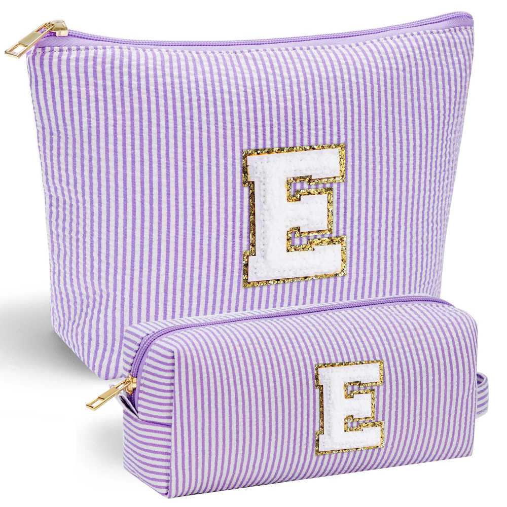 YOOLIFE Easter Basket Stuffers for Kids Teen Girls Women | Initial Makeup Bag | Pink Cosmetic Bag Travel Bags | 11 12 13 14 15 16 Years Old Girl Gift Teacher Gift Teen Girl Gifts Trendy Stuff A