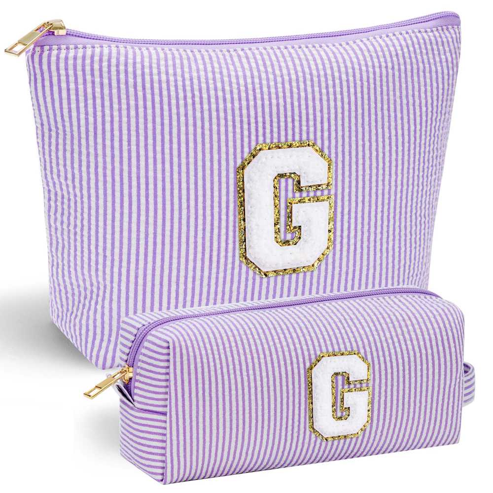 YOOLIFE Easter Basket Stuffers for Kids Teen Girls Women | Initial Makeup Bag | Pink Cosmetic Bag Travel Bags | 11 12 13 14 15 16 Years Old Girl Gift Teacher Gift Teen Girl Gifts Trendy Stuff A