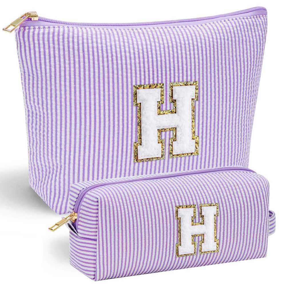 YOOLIFE Easter Basket Stuffers for Kids Teen Girls Women | Initial Makeup Bag | Pink Cosmetic Bag Travel Bags | 11 12 13 14 15 16 Years Old Girl Gift Teacher Gift Teen Girl Gifts Trendy Stuff A