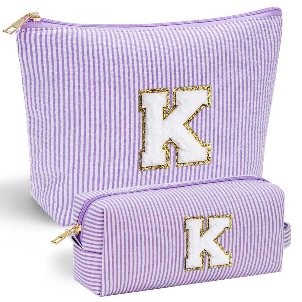 YOOLIFE Easter Basket Stuffers for Kids Teen Girls Women | Initial Makeup Bag | Pink Cosmetic Bag Travel Bags | 11 12 13 14 15 16 Years Old Girl Gift Teacher Gift Teen Girl Gifts Trendy Stuff A