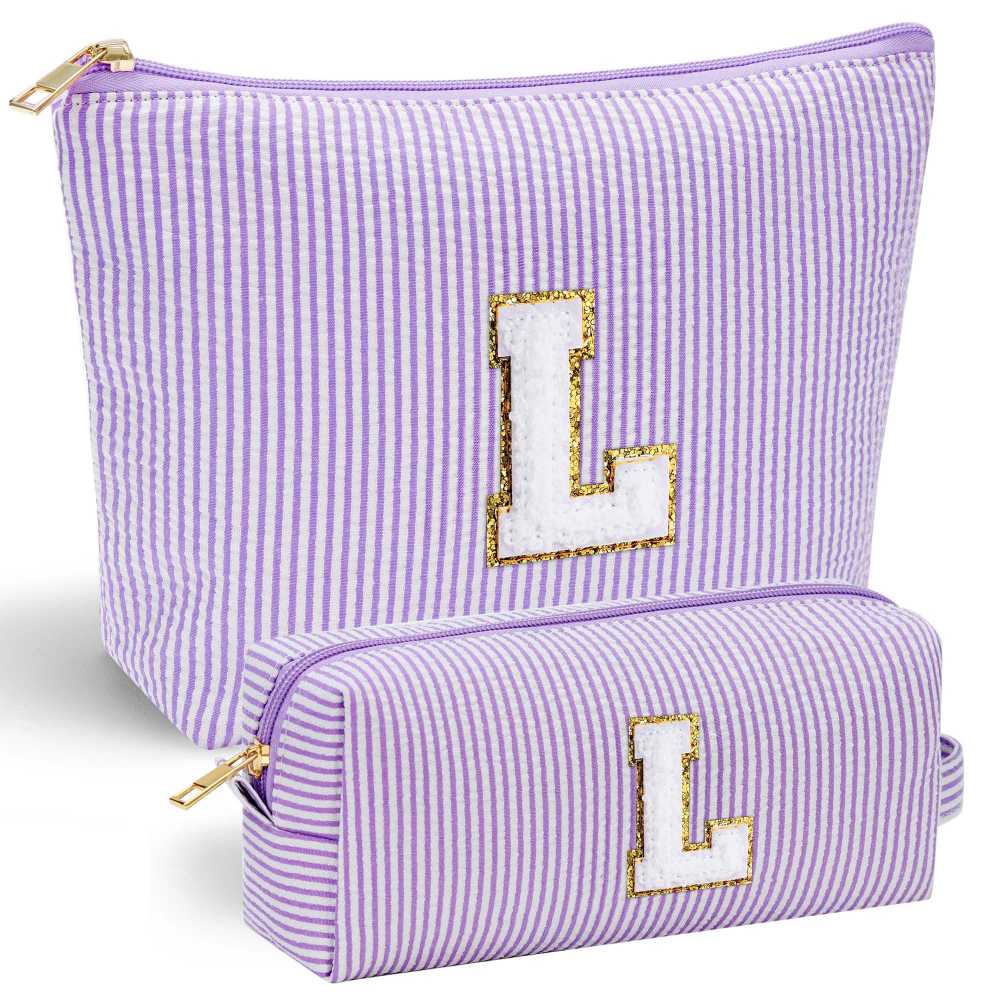 YOOLIFE Easter Basket Stuffers for Kids Teen Girls Women | Initial Makeup Bag | Pink Cosmetic Bag Travel Bags | 11 12 13 14 15 16 Years Old Girl Gift Teacher Gift Teen Girl Gifts Trendy Stuff A