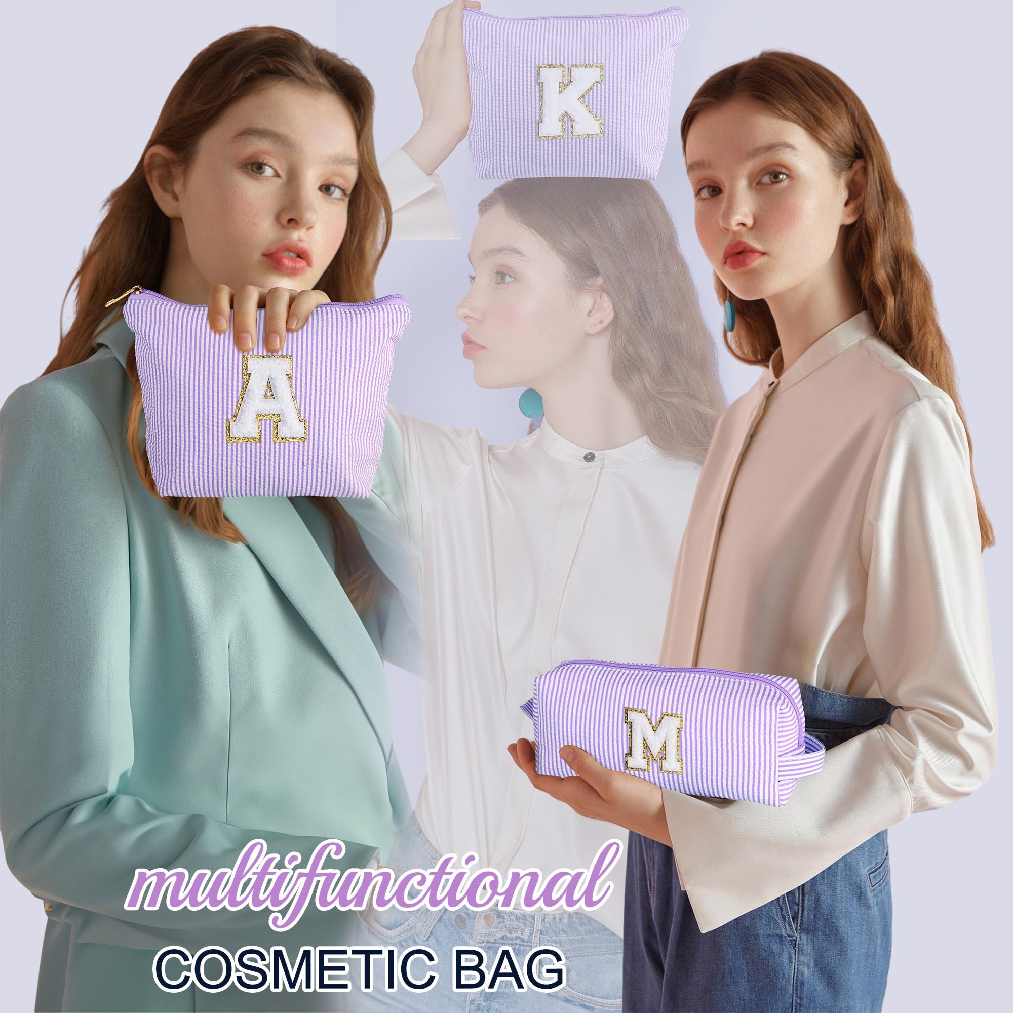 YOOLIFE Easter Basket Stuffers for Kids Teen Girls Women | Initial Makeup Bag | Pink Cosmetic Bag Travel Bags | 11 12 13 14 15 16 Years Old Girl Gift Teacher Gift Teen Girl Gifts Trendy Stuff A