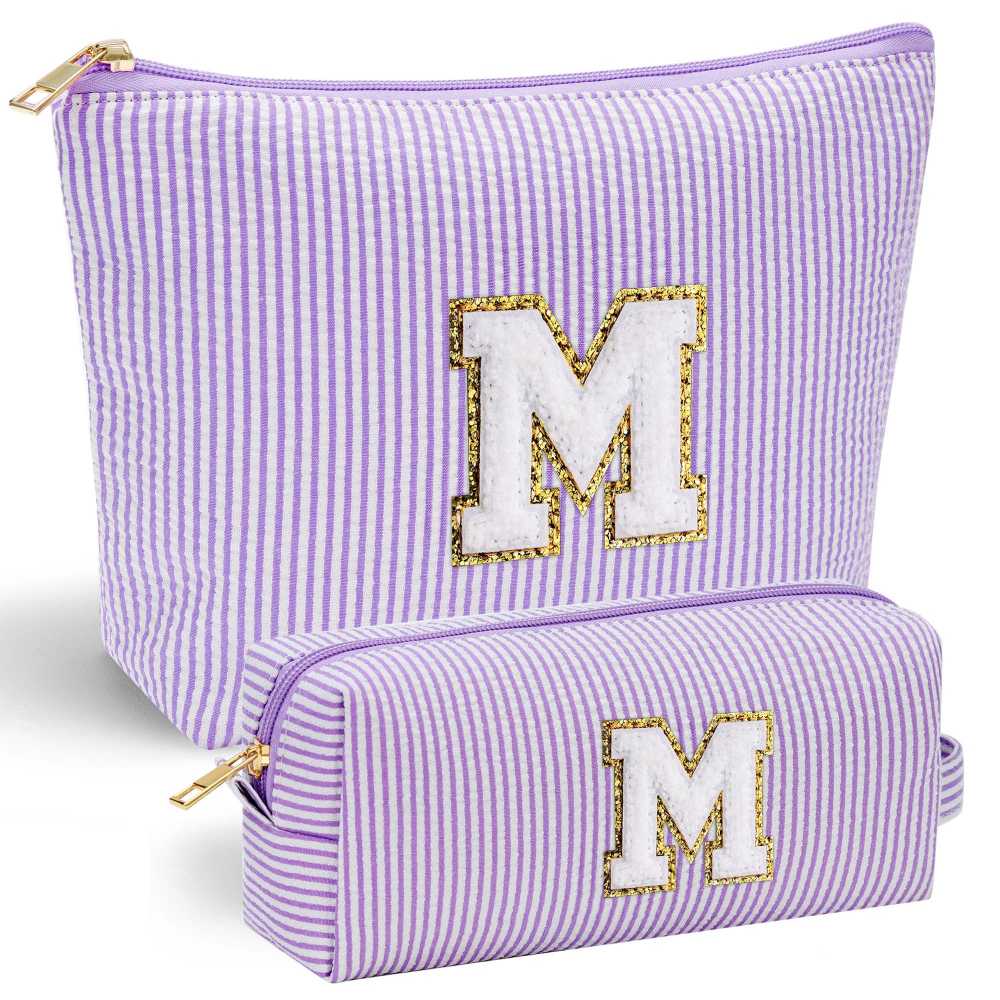 YOOLIFE Easter Basket Stuffers for Kids Teen Girls Women | Initial Makeup Bag | Pink Cosmetic Bag Travel Bags | 11 12 13 14 15 16 Years Old Girl Gift Teacher Gift Teen Girl Gifts Trendy Stuff A