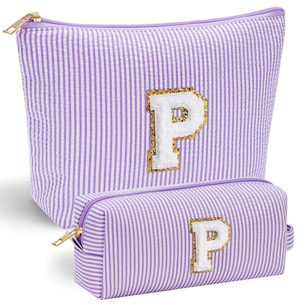 YOOLIFE Easter Basket Stuffers for Kids Teen Girls Women | Initial Makeup Bag | Pink Cosmetic Bag Travel Bags | 11 12 13 14 15 16 Years Old Girl Gift Teacher Gift Teen Girl Gifts Trendy Stuff A