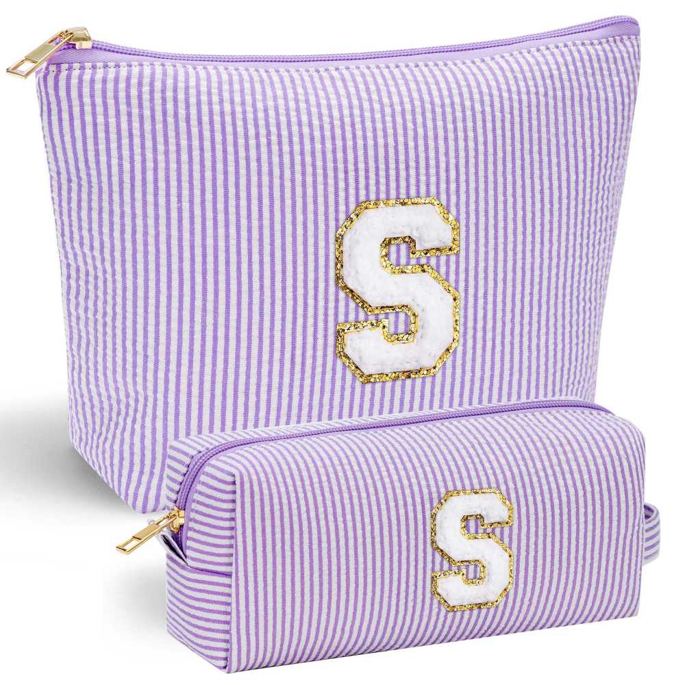 YOOLIFE Easter Basket Stuffers for Kids Teen Girls Women | Initial Makeup Bag | Pink Cosmetic Bag Travel Bags | 11 12 13 14 15 16 Years Old Girl Gift Teacher Gift Teen Girl Gifts Trendy Stuff A