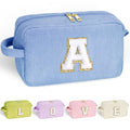 YOOLIFE Makeup Bags for Teen Girls Kid - 4 5 6 7 8 9 10 11 12 Year Old Girl Birthday Gift | Monogram Cute Makeup Bag, Teen Girl Gifts for Daughter, Birthday Gifts for Women Her Girls Pink Letter A