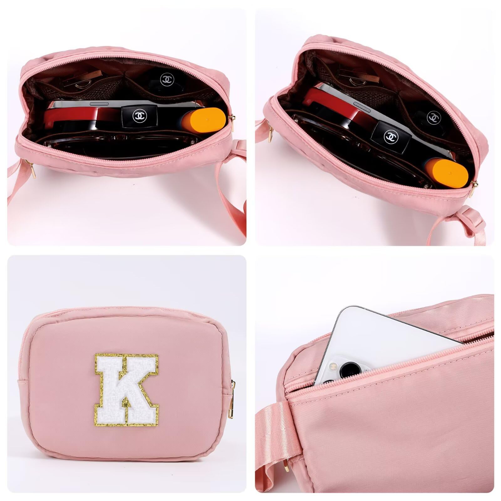 YOOLIFE Birthday Gifts for 3 4 5 6 7 8 9 10 Year Old Girl Kids - Initial Fanny Pack Girls Purse Belt Bag Crossbody Bag, Gifts for Girls Kids Daughter, Beige A