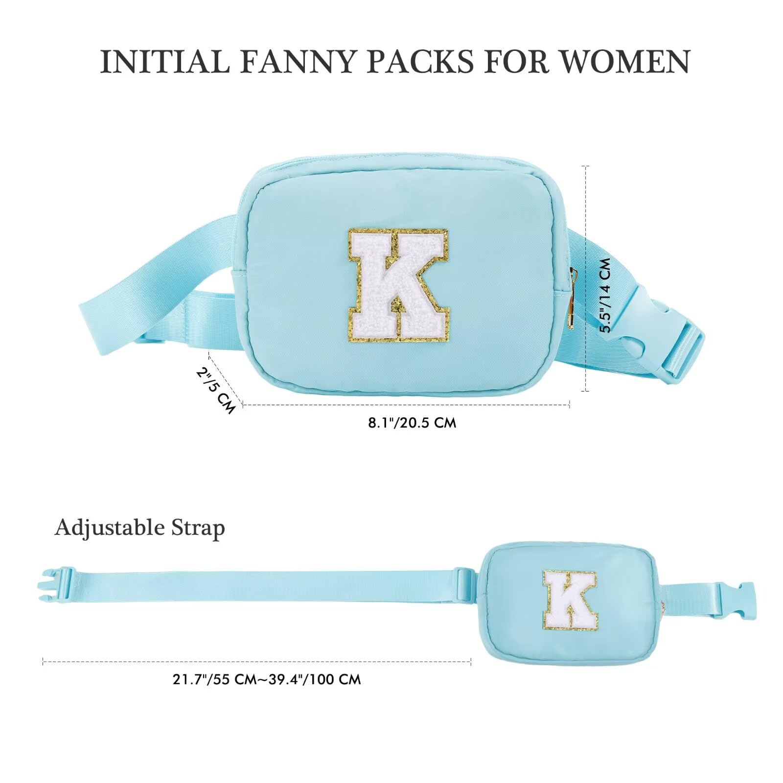 YOOLIFE Birthday Gifts for 3 4 5 6 7 8 9 10 Year Old Girl Kids - Initial Fanny Pack Girls Purse Belt Bag Crossbody Bag, Gifts for Girls Kids Daughter, Beige A