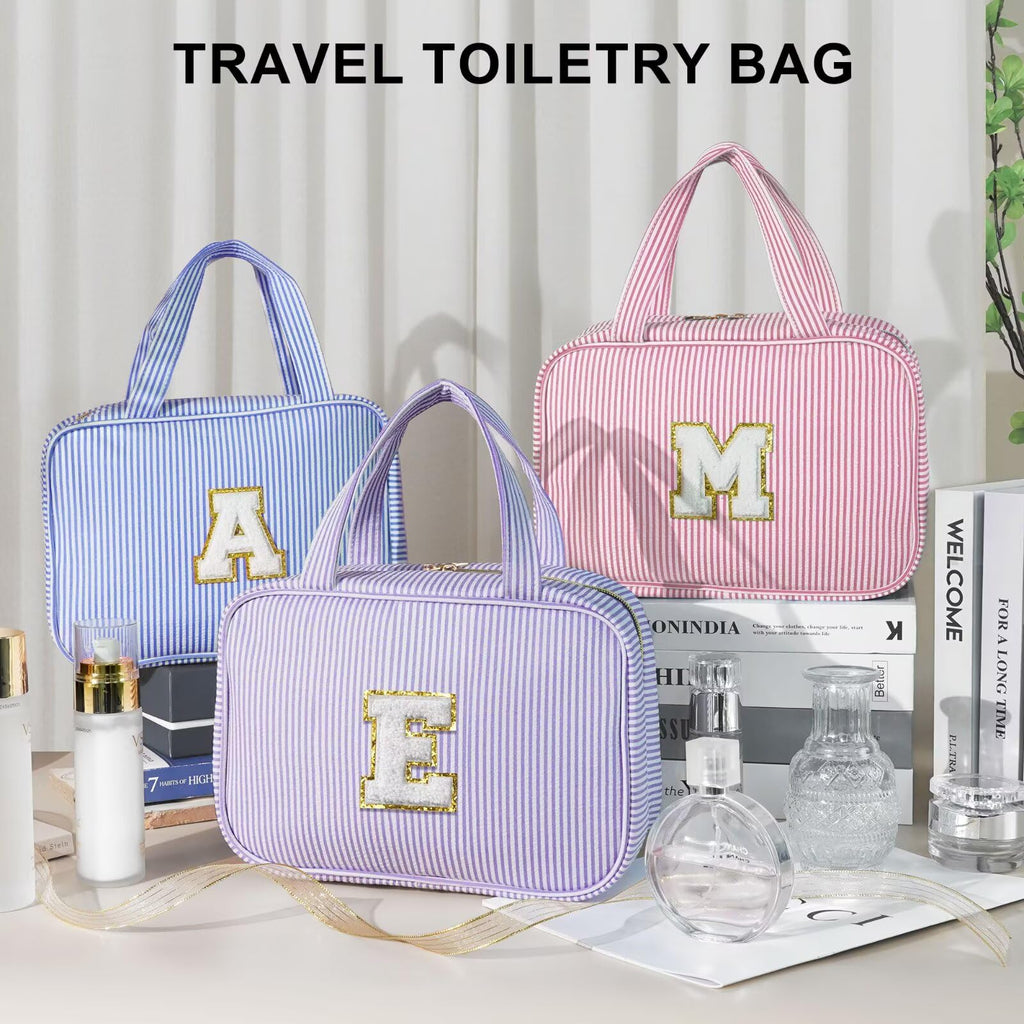 YOOLIFE Gifts for Girls Women - 8 9 10 11 12 13 14 15 16 17 Year Old Girls Birthday Gifts, Initial Hanging Toiletry Bag & Makeup Bag, Travel Cruise Essentials, Pink A