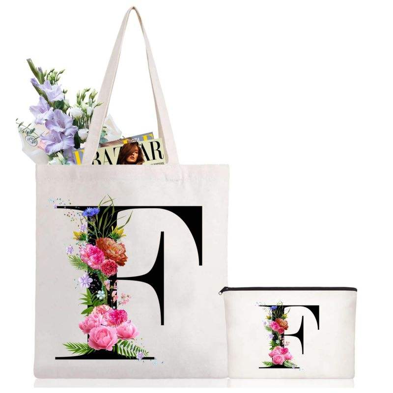 YOOLIFE Personalized Initial Makeup Bag